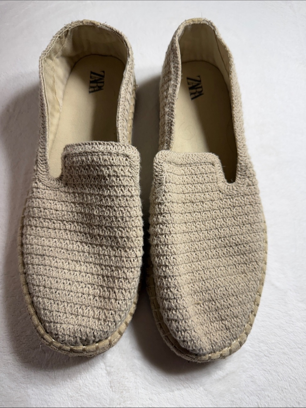 Zara Cream Espadrille-Style Slip Ons
